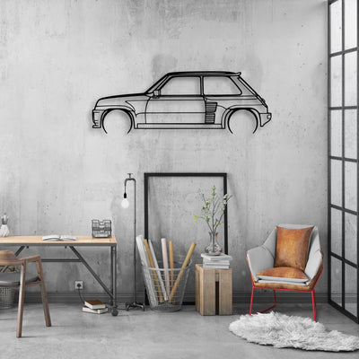 Turbo 2 1983 Classic Silhouette Metal Wall Art - Automotive Garage Decor