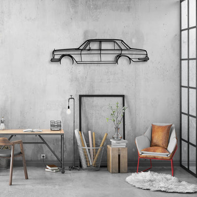 W108 280se 1970 Classic Silhouette Metal Wall Art - Automotive Garage Decor