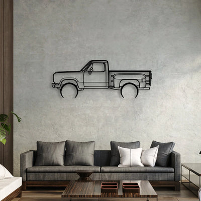 W150 Stepside 1977 Classic Silhouette Metal Wall Art - Automotive Garage Decor