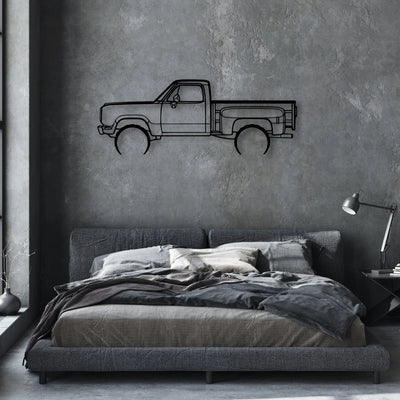 W150 Stepside 1977 Classic Silhouette Metal Wall Art - Automotive Garage Decor