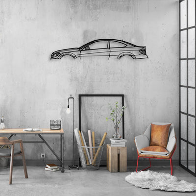 W204 C Coupe Classic Silhouette Metal Wall Art - Automotive Garage Decor