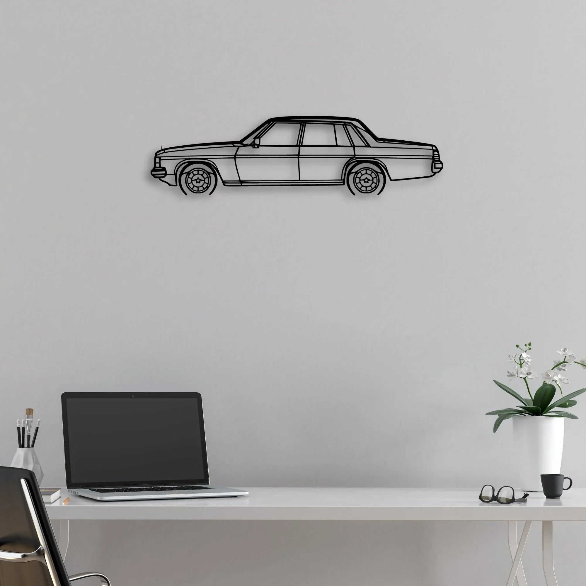 WB Caprice 1981 Classic Silhouette Metal Wall Art - Automotive Garage Decor