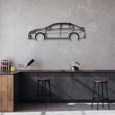 WRX STI 2018 2 Classic Silhouette Metal Wall Art - Automotive Garage Decor