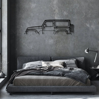 Wrangler 2013 Classic Silhouette Metal Wall Art - Automotive Garage Decor