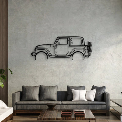 Wrangler 2 Door Classic Silhouette Metal Wall Art - Automotive Garage Decor