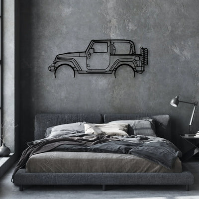Wrangler 2 Door Classic Silhouette Metal Wall Art - Automotive Garage Decor
