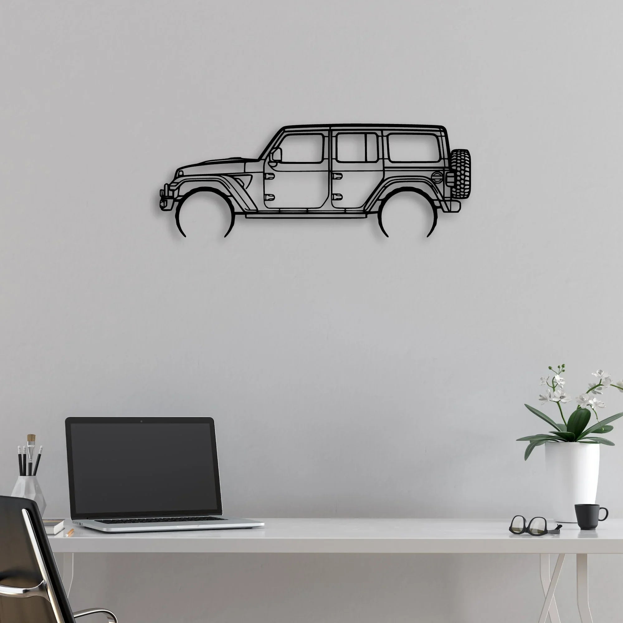 Wrangler 392 XR Classic Silhouette Metal Wall Art - Automotive Garage Decor