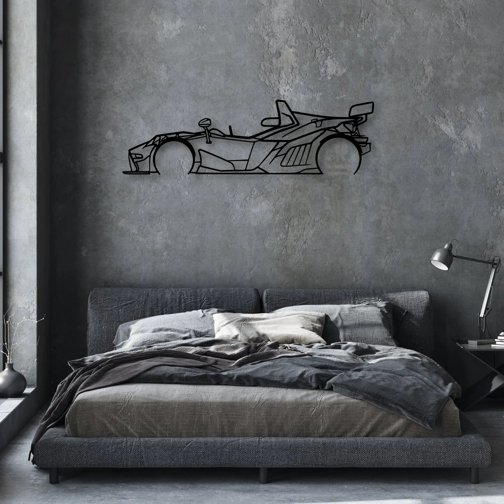 X-Bow Classic Silhouette Metal Wall Art - Automotive Garage Decor