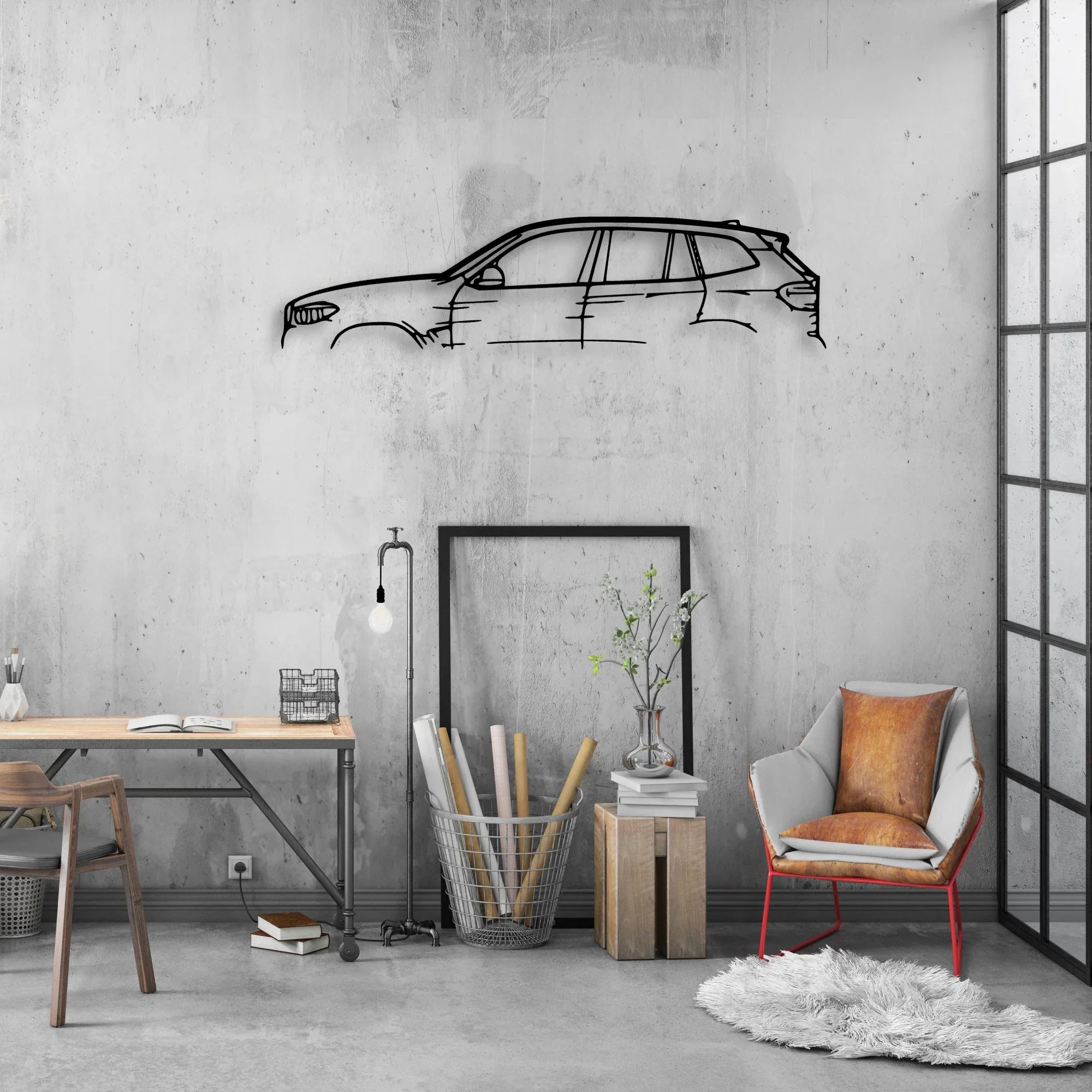 X3 2018 Classic Silhouette Metal Wall Art - Automotive Garage Decor