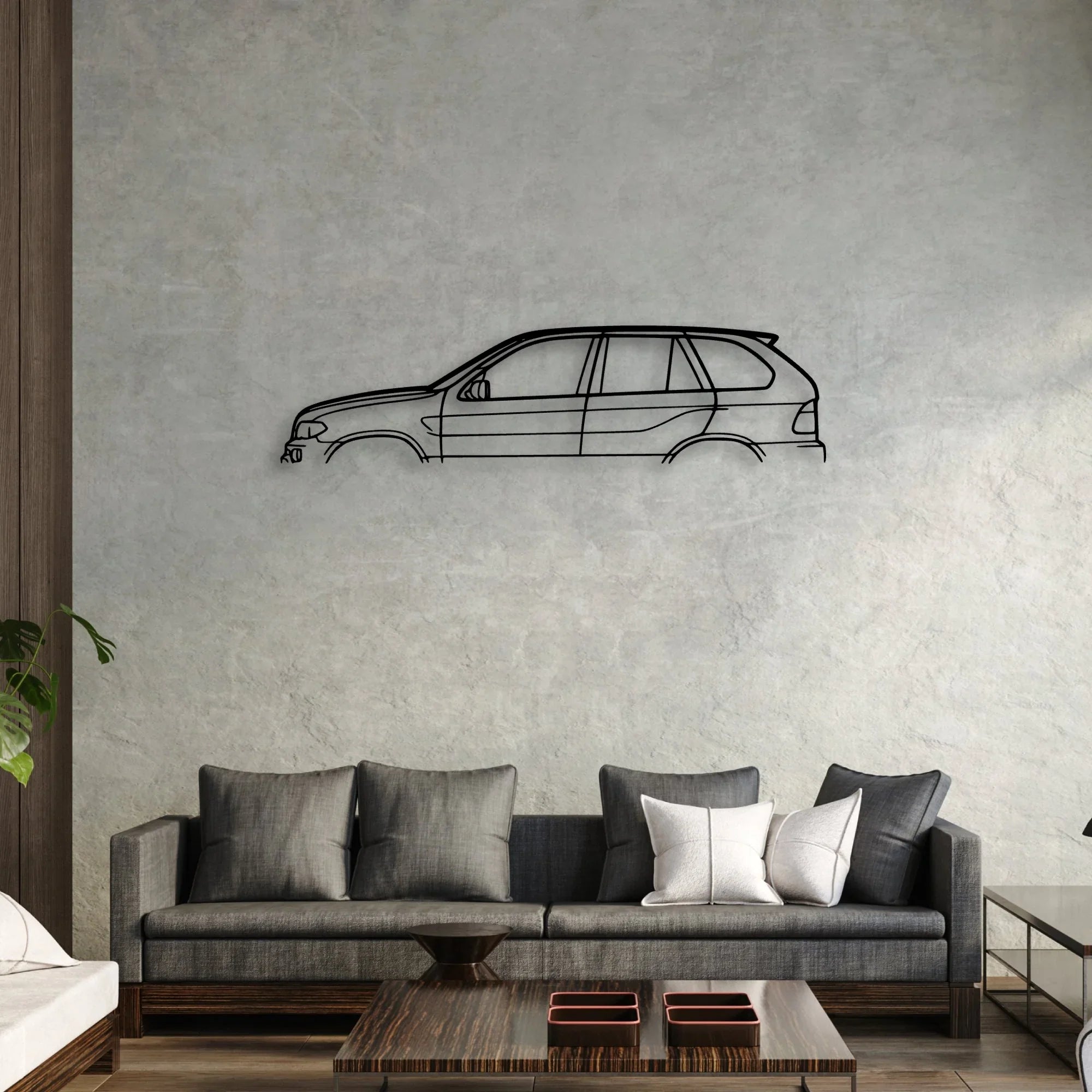 X5 2001 Classic Silhouette Metal Wall Art - Automotive Garage Decor
