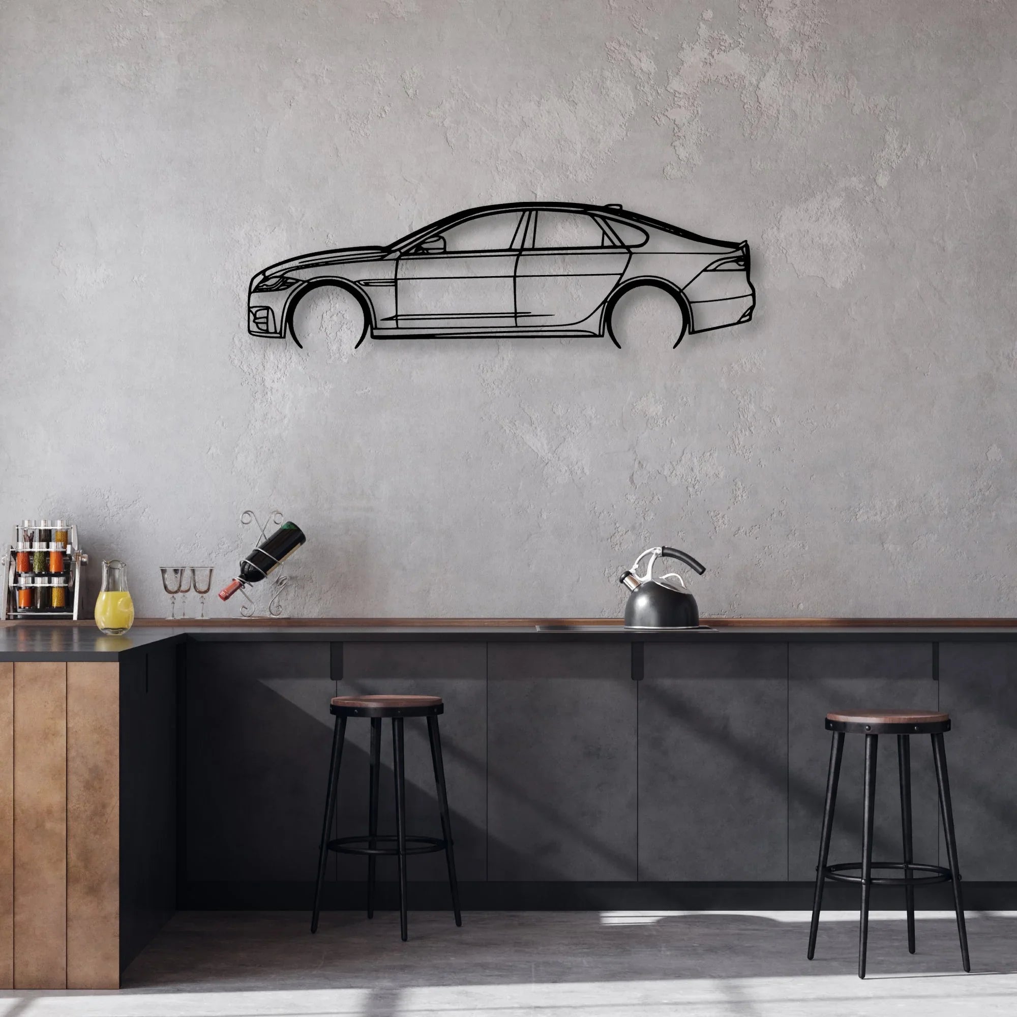 XF-R 2016 Classic Silhouette Metal Wall Art - Automotive Garage Decor