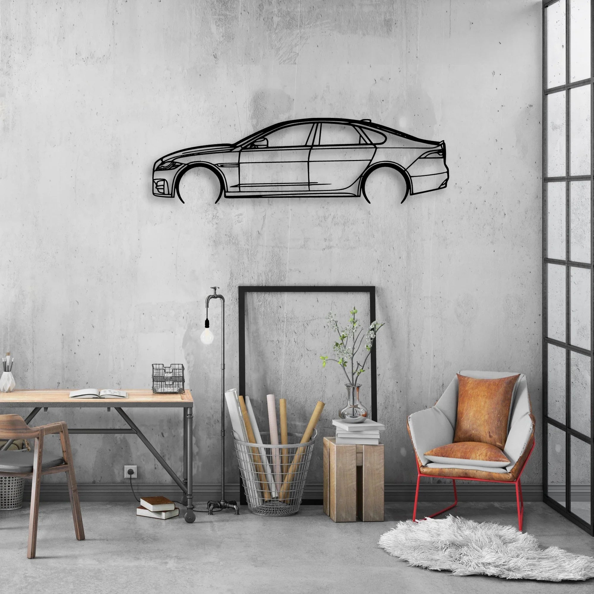 XF-R 2016 Classic Silhouette Metal Wall Art - Automotive Garage Decor