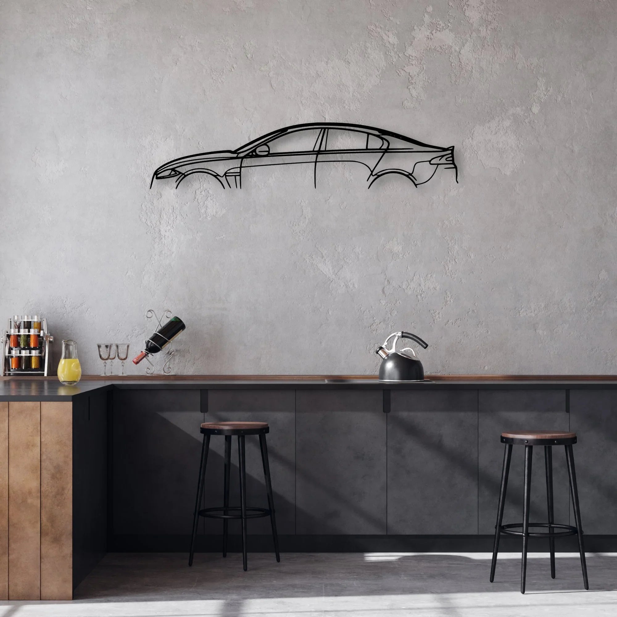 XF R 2012 Classic Silhouette Metal Wall Art - Automotive Garage Decor