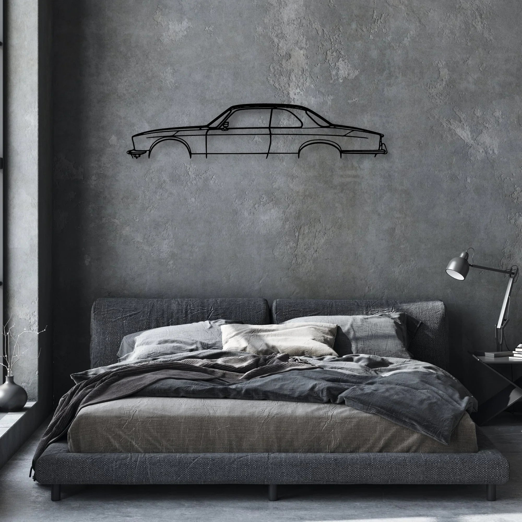 XJC 1976 Classic Silhouette Metal Wall Art - Automotive Garage Decor