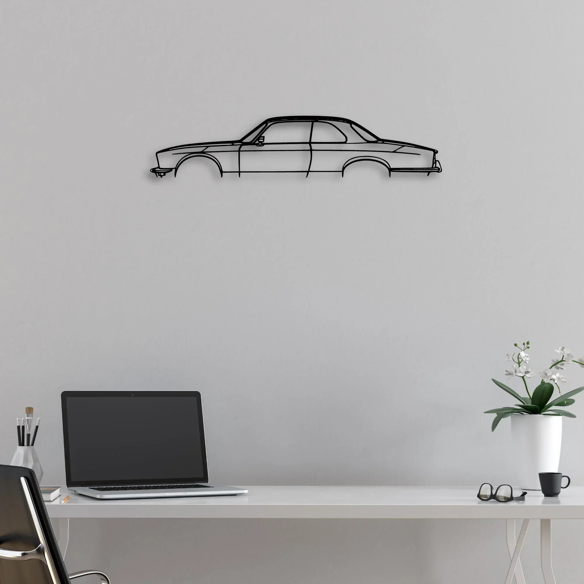 XJC 1976 Classic Silhouette Metal Wall Art - Automotive Garage Decor