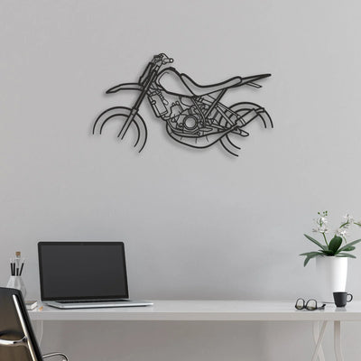 Yamaha DT50 Classic Motorcycle Silhouette Metal Wall Art - Moto Garage Decor
