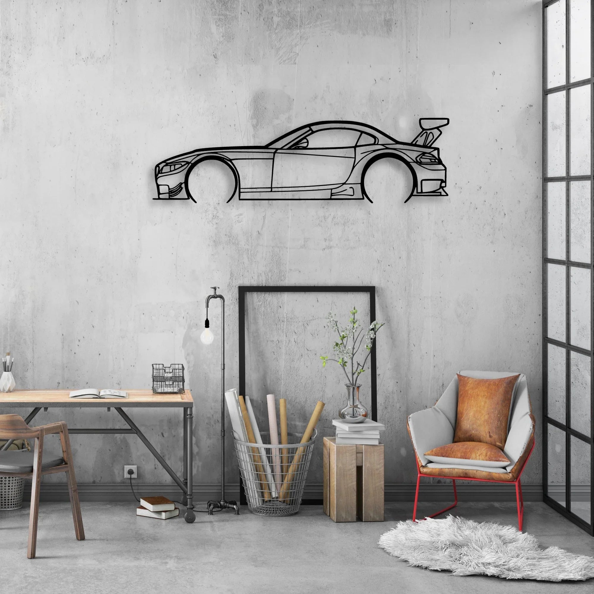 Z4 E89 GT3 Classic Silhouette Metal Wall Art - Automotive Garage Decor