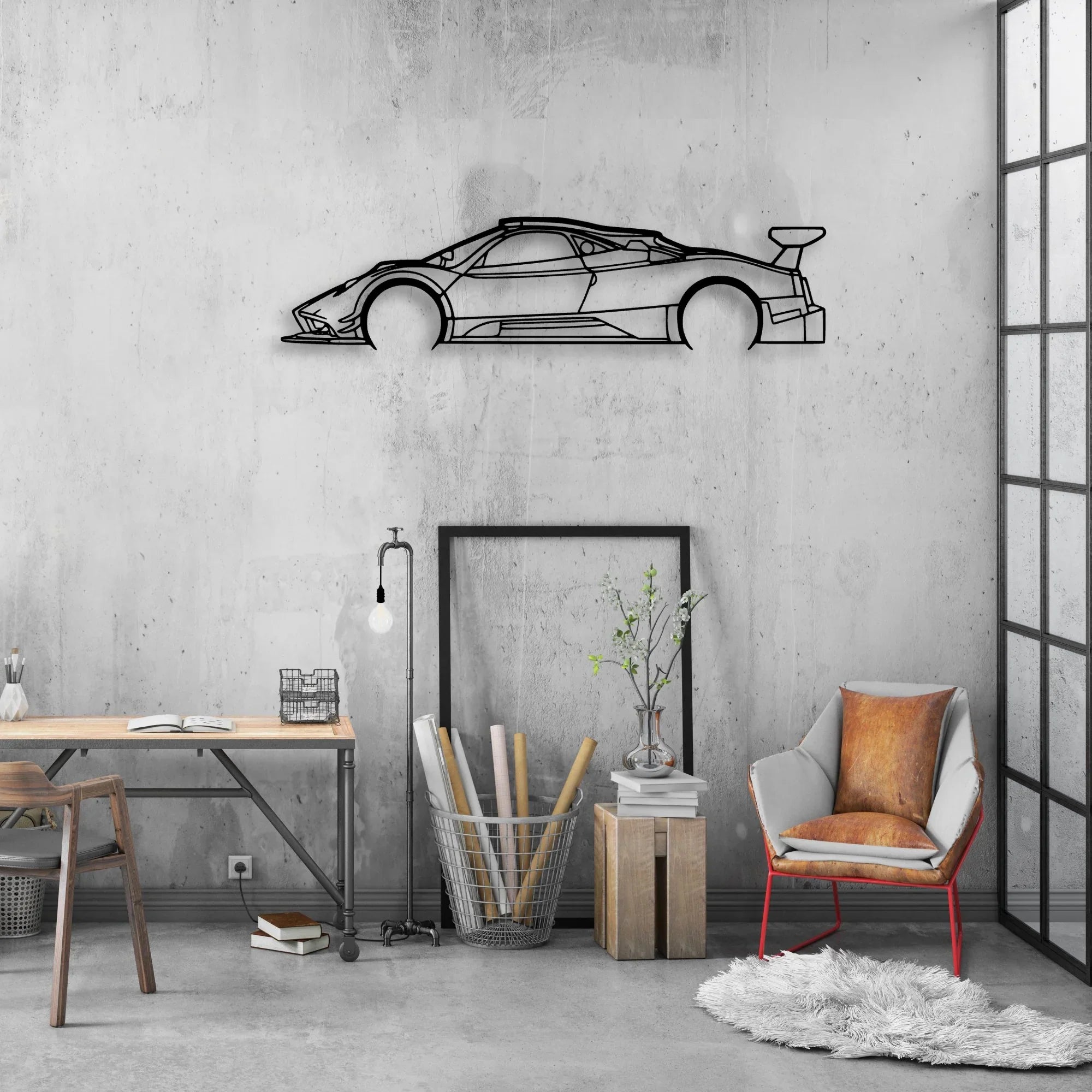 Zonda R 2008 Classic Silhouette Metal Wall Art - Automotive Garage Decor