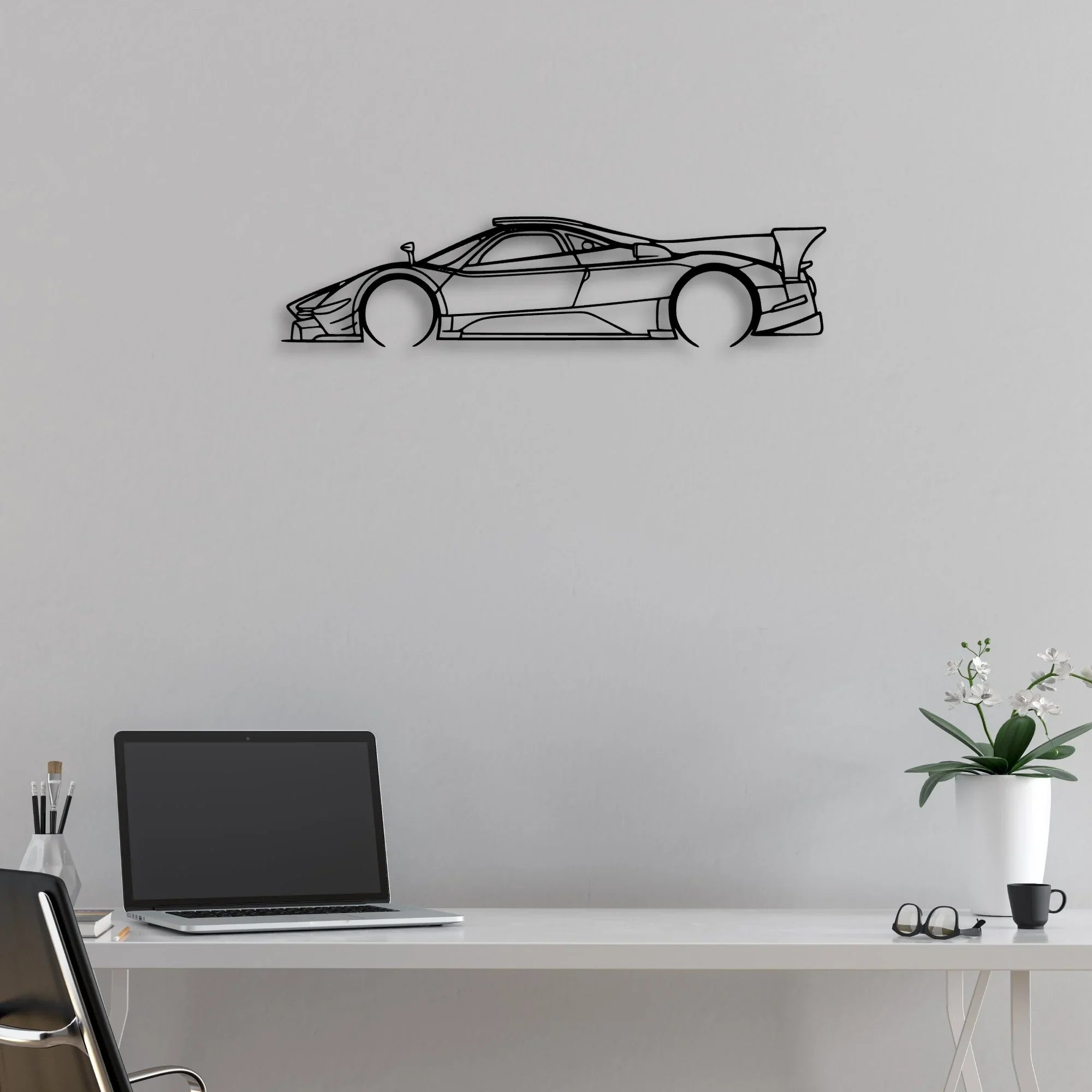 Zonda R Evo Classic Silhouette Metal Wall Art - Automotive Garage Decor