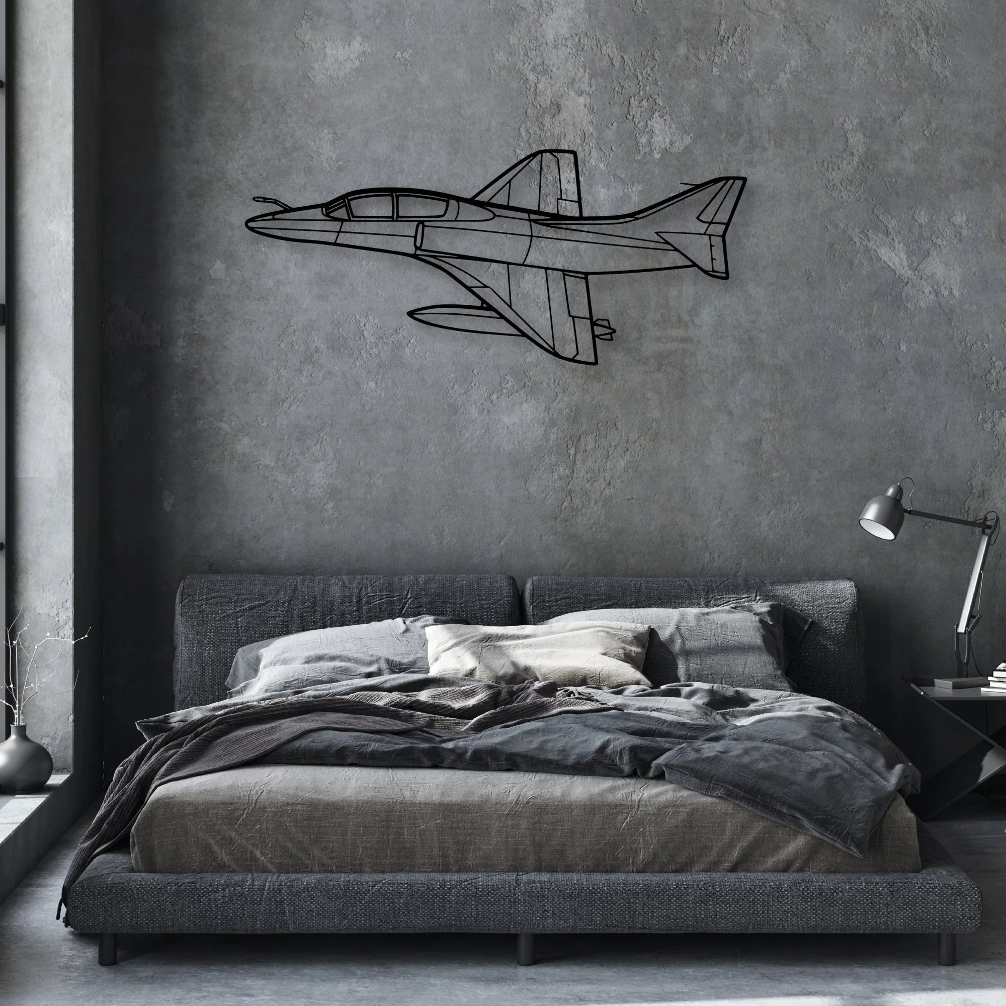 A23 24 Musketeer 4 Classic Aircraft Silhouette Metal Wall Art - Aviation Hangar Decor