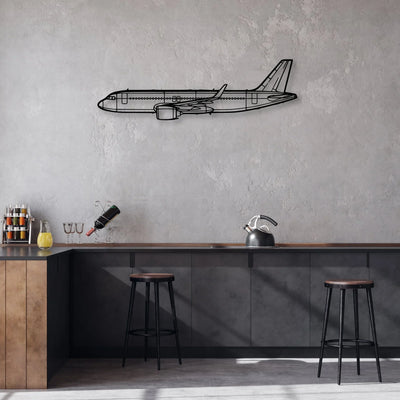A320NEO 2 Classic Aircraft Silhouette Metal Wall Art - Aviation Hangar Decor