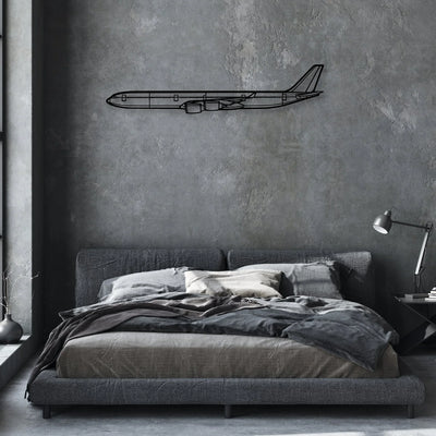 A340 600 2 Classic Aircraft Silhouette Metal Wall Art - Aviation Hangar Decor