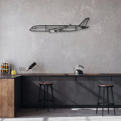 A350 2 Classic Aircraft Silhouette Metal Wall Art - Aviation Hangar Decor