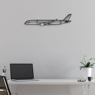 A350 2 Classic Aircraft Silhouette Metal Wall Art - Aviation Hangar Decor