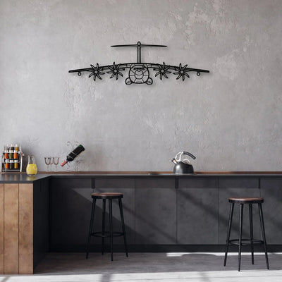 A400M Atlas 2 Classic Aircraft Silhouette Metal Wall Art - Aviation Hangar Decor