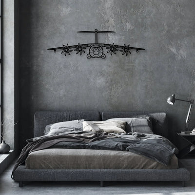 A400M Atlas 2 Classic Aircraft Silhouette Metal Wall Art - Aviation Hangar Decor