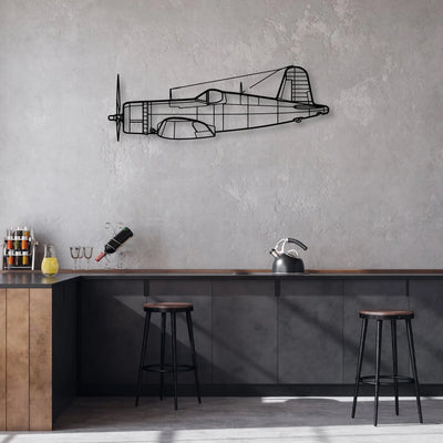 A6M2 Zero Classic Aircraft Silhouette Metal Wall Art - Aviation Hangar Decor