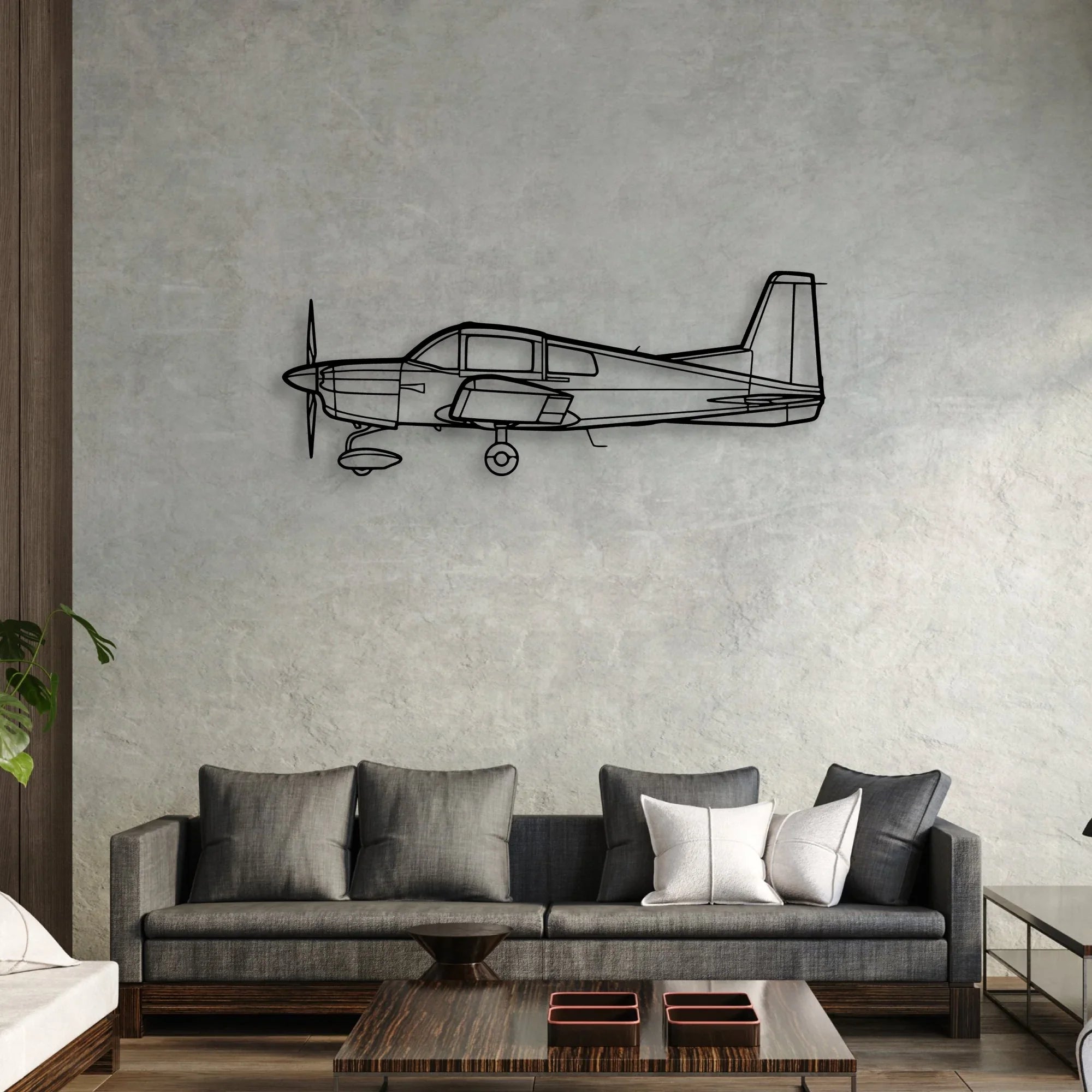 AA-5 Classic Aircraft Silhouette Metal Wall Art - Aviation Hangar Decor