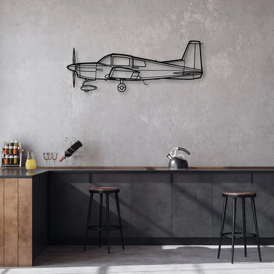 AA-5 Classic Aircraft Silhouette Metal Wall Art - Aviation Hangar Decor