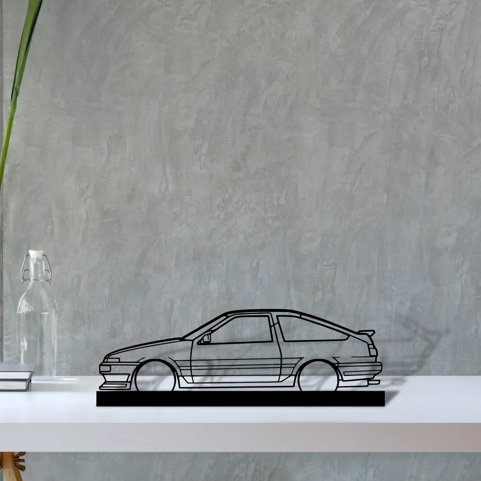 ae86 Silhouette Metal Art Stand - Turbo Silhouette