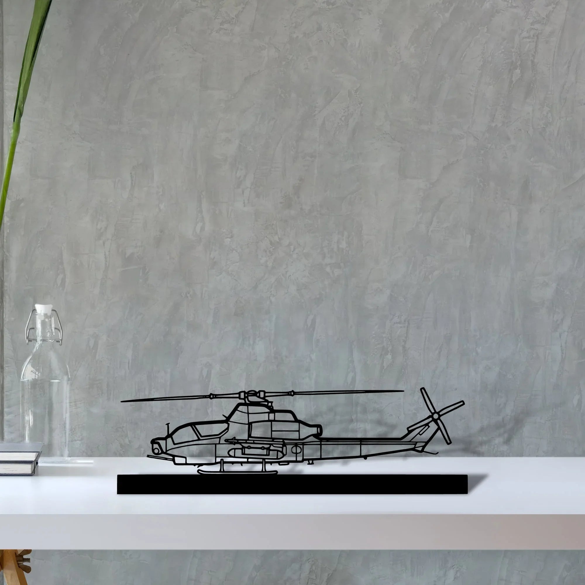 ah-1z-viper Silhouette Metal Art Stand - Turbo Silhouette