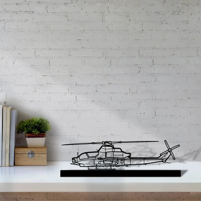 ah-1z-viper Silhouette Metal Art Stand - Turbo Silhouette