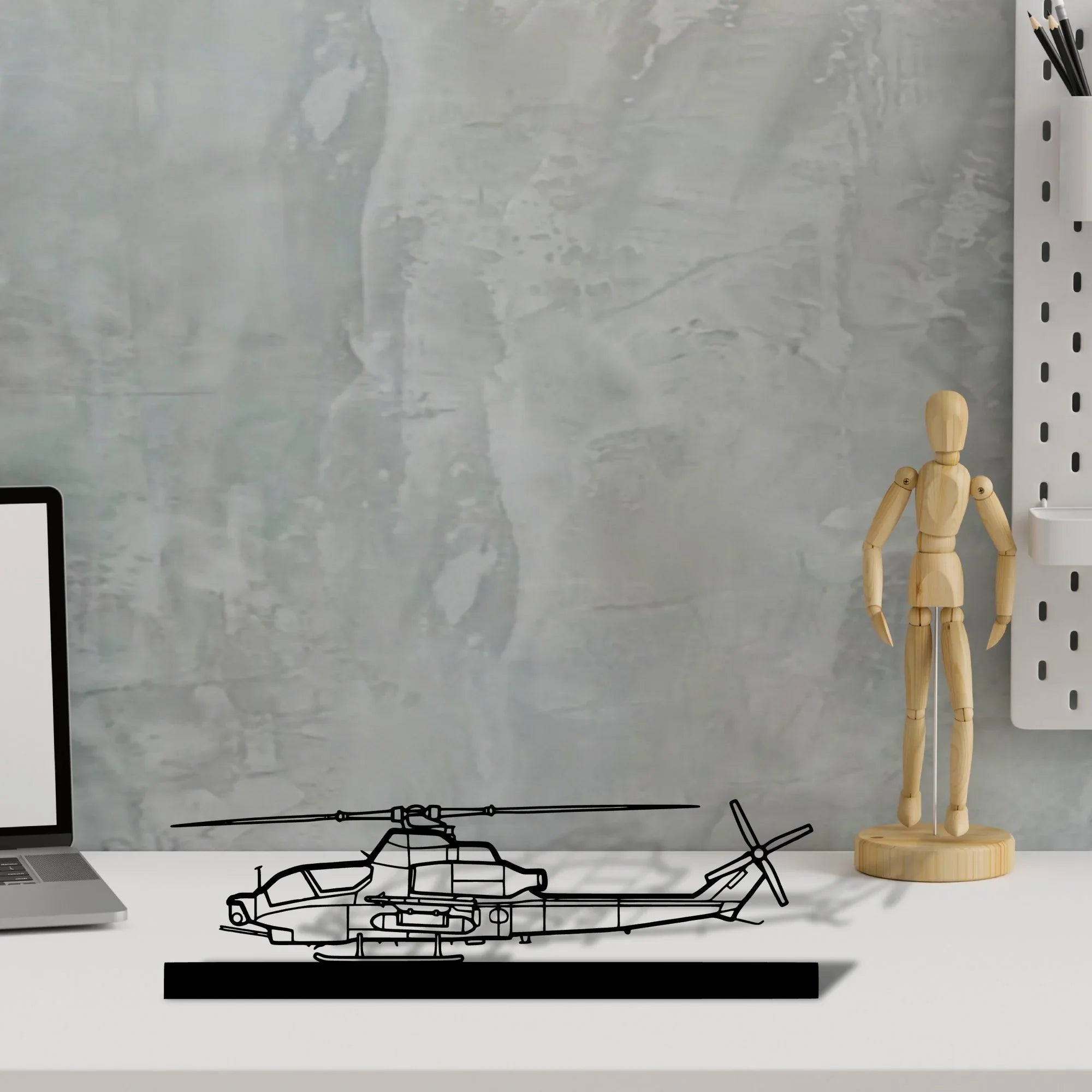 ah-1z-viper Silhouette Metal Art Stand - Turbo Silhouette