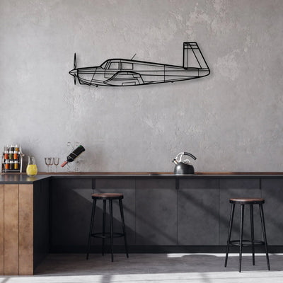 Archer LX Classic Aircraft Silhouette Metal Wall Art - Aviation Hangar Decor