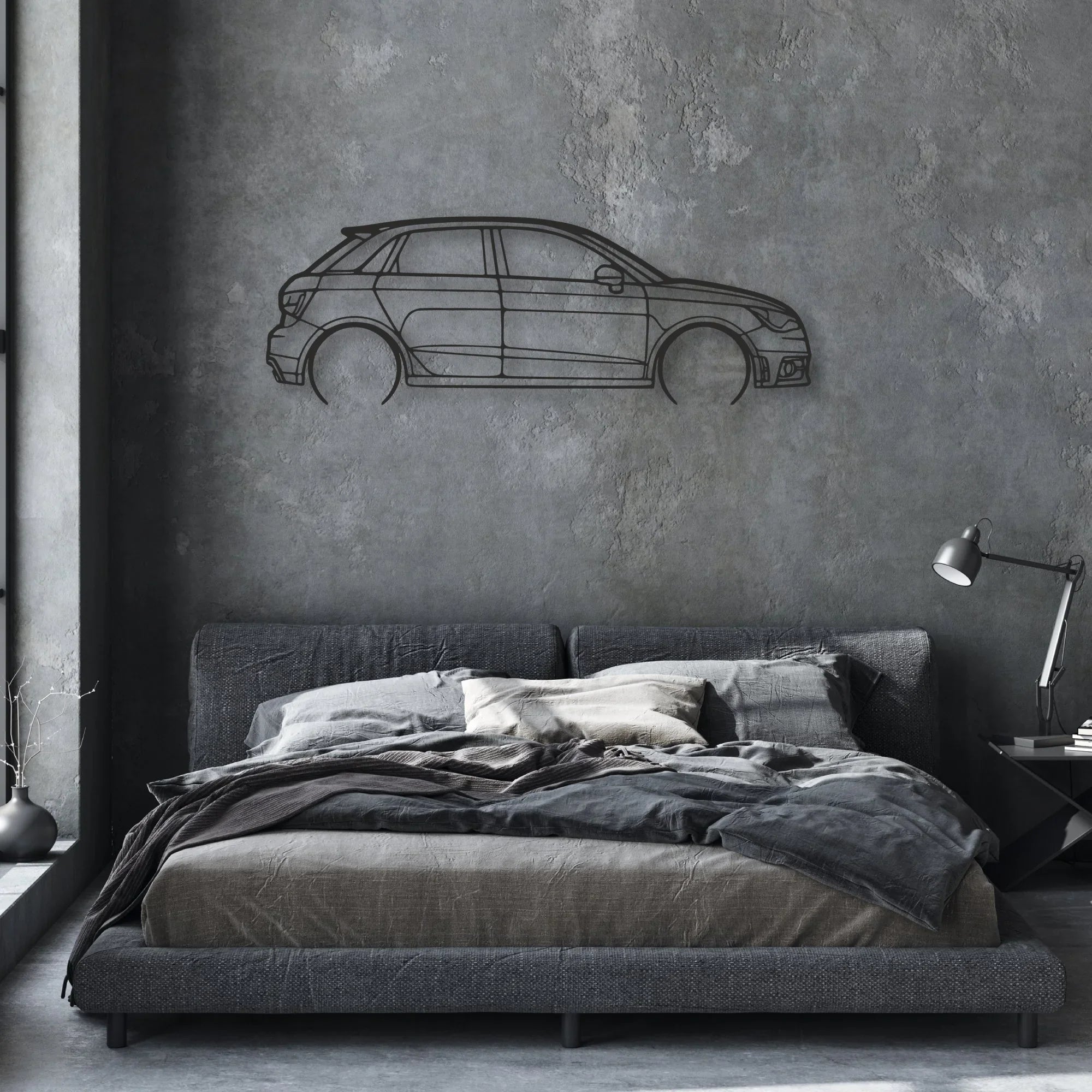 audi a1 Classic Silhouette Metal Wall Art - Automotive Garage Decor