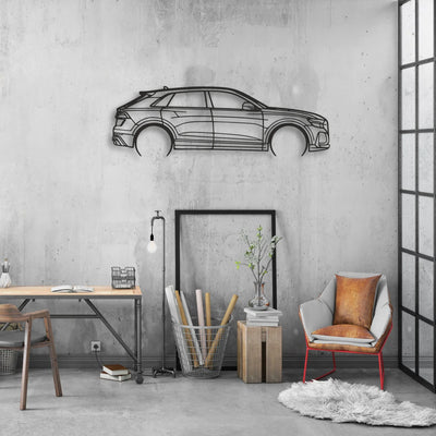 audi q8 Classic Silhouette Metal Wall Art - Automotive Garage Decor
