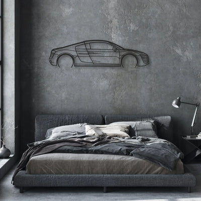 audi r8 v10 Classic Silhouette Metal Wall Art - Automotive Garage Decor