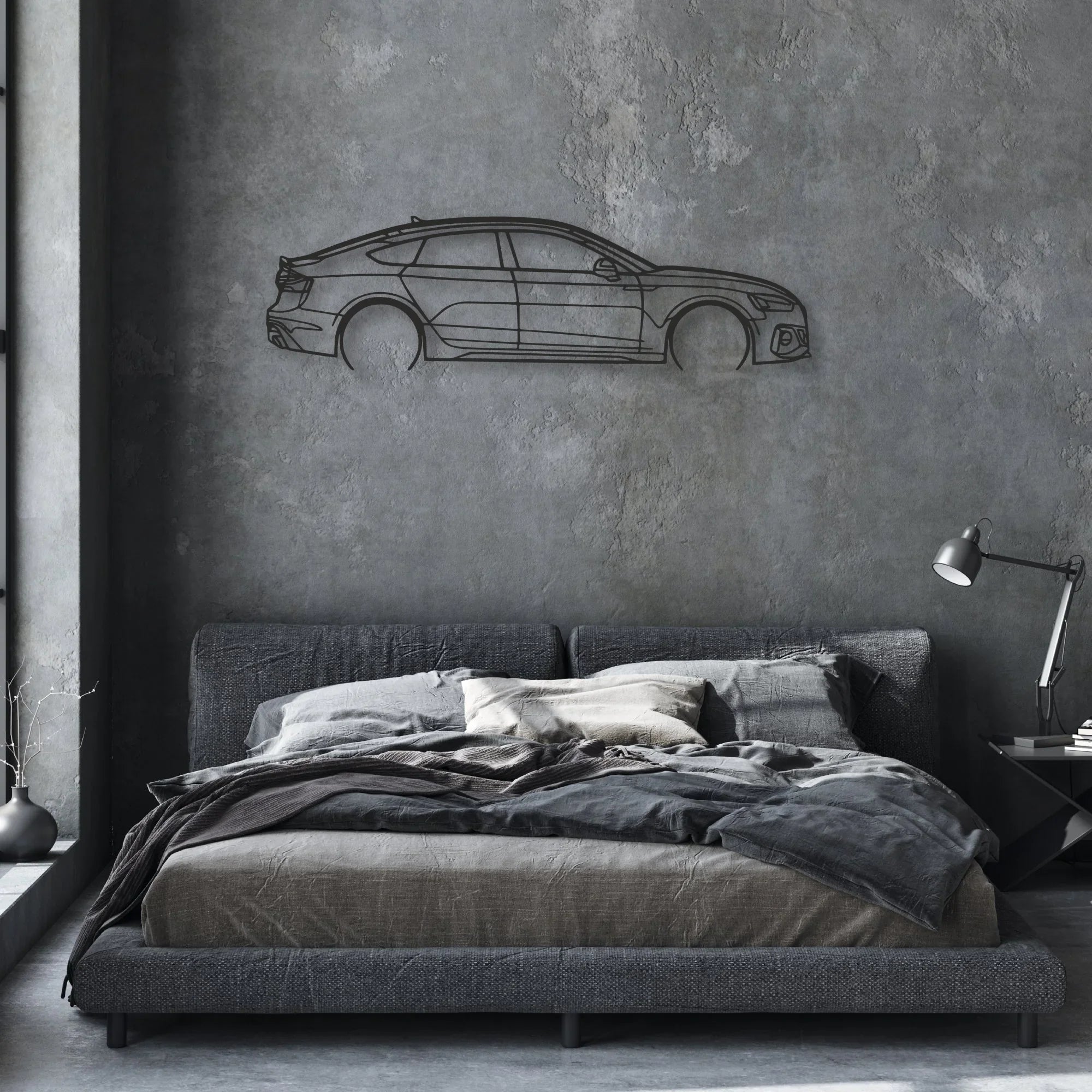 audi rs5 Classic Silhouette Metal Wall Art - Automotive Garage Decor