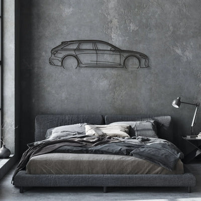 audi rs6 Classic Silhouette Metal Wall Art - Automotive Garage Decor