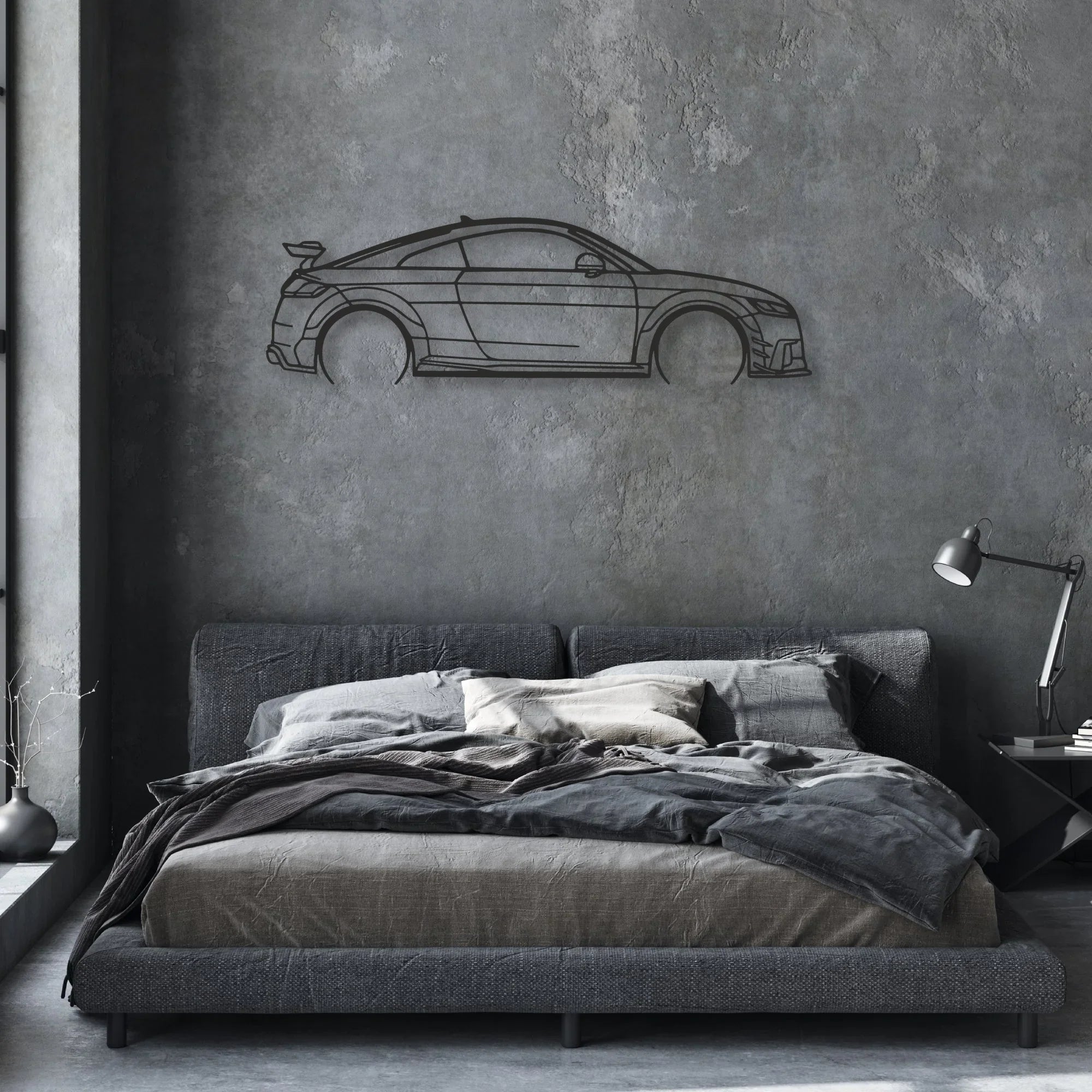 audi tt Classic Silhouette Metal Wall Art - Automotive Garage Decor