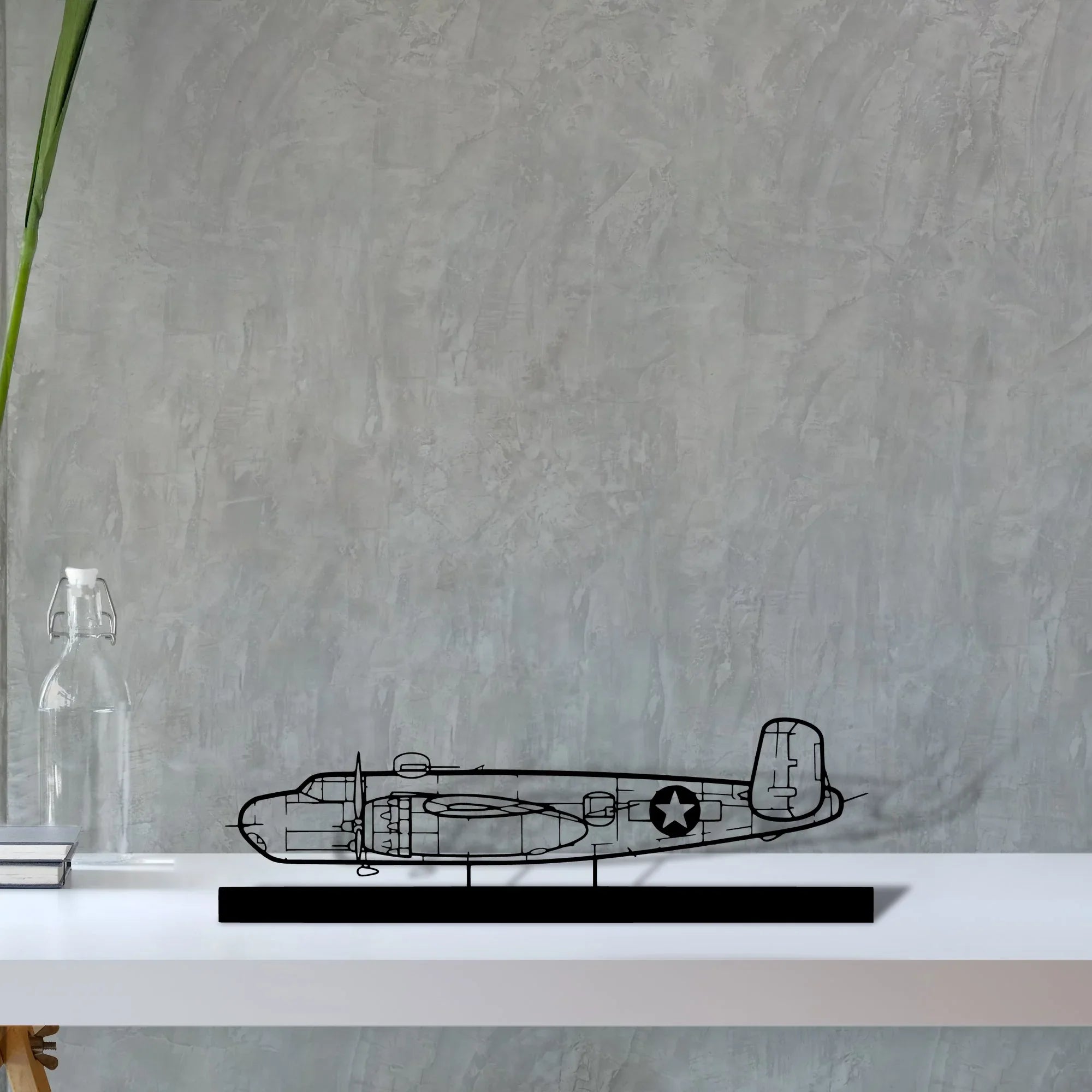 b-25h-2 Silhouette Metal Art Stand - Turbo Silhouette