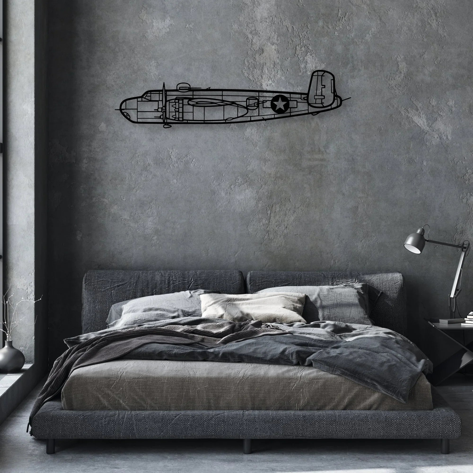 B-25H 2 Classic Aircraft Silhouette Metal Wall Art - Aviation Hangar Decor