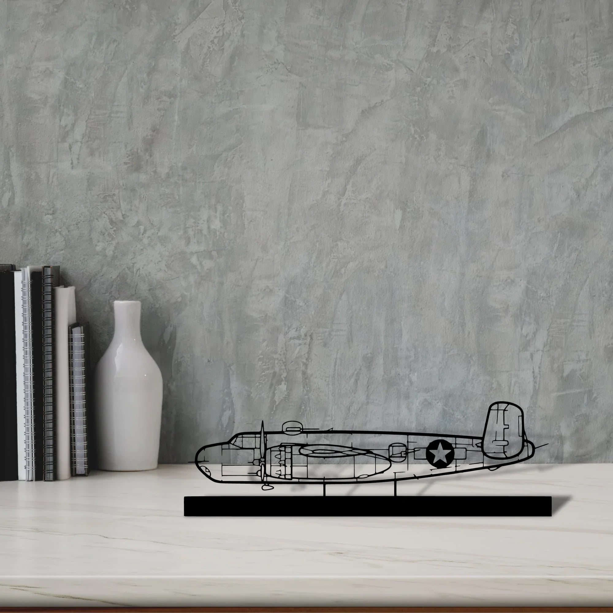 b-25h-2 Silhouette Metal Art Stand - Turbo Silhouette