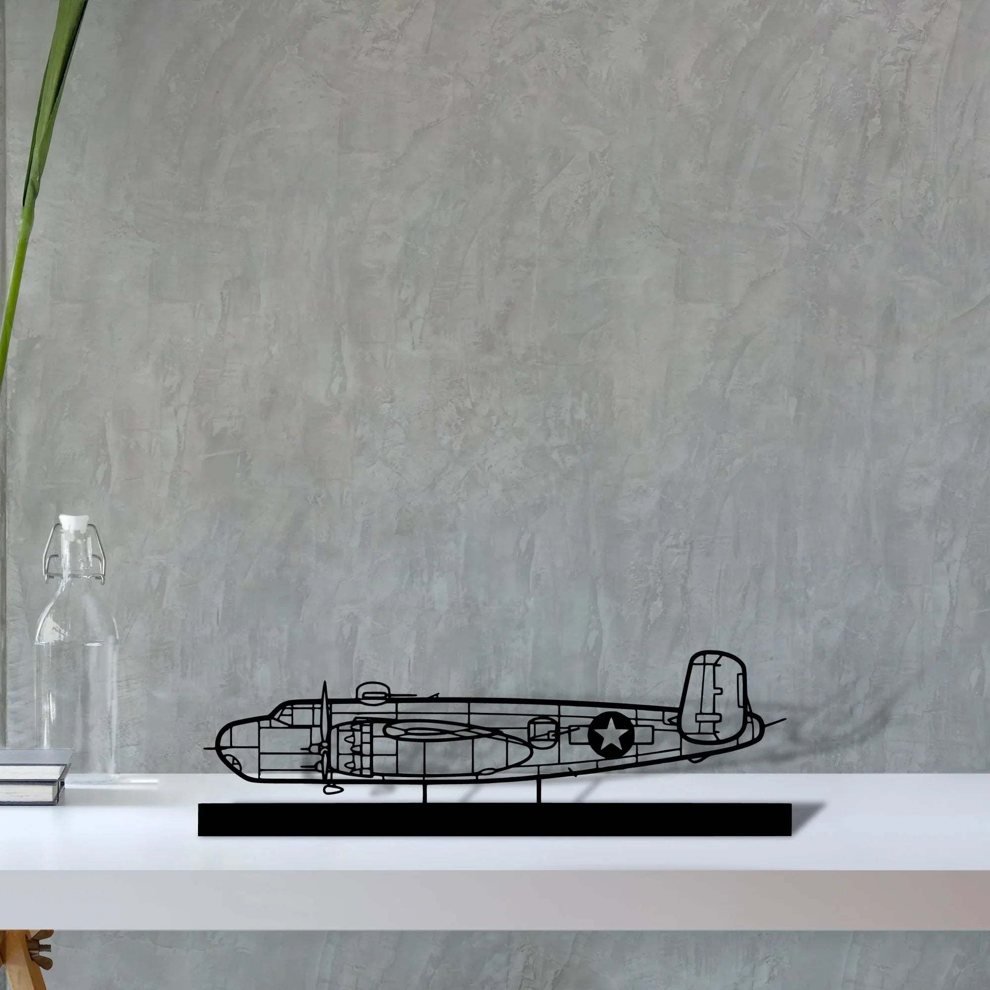b-25h Silhouette Metal Art Stand - Turbo Silhouette