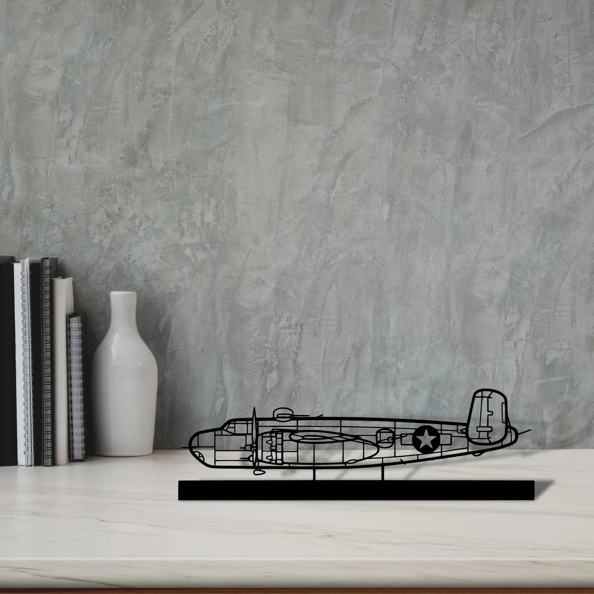 b-25h Silhouette Metal Art Stand - Turbo Silhouette