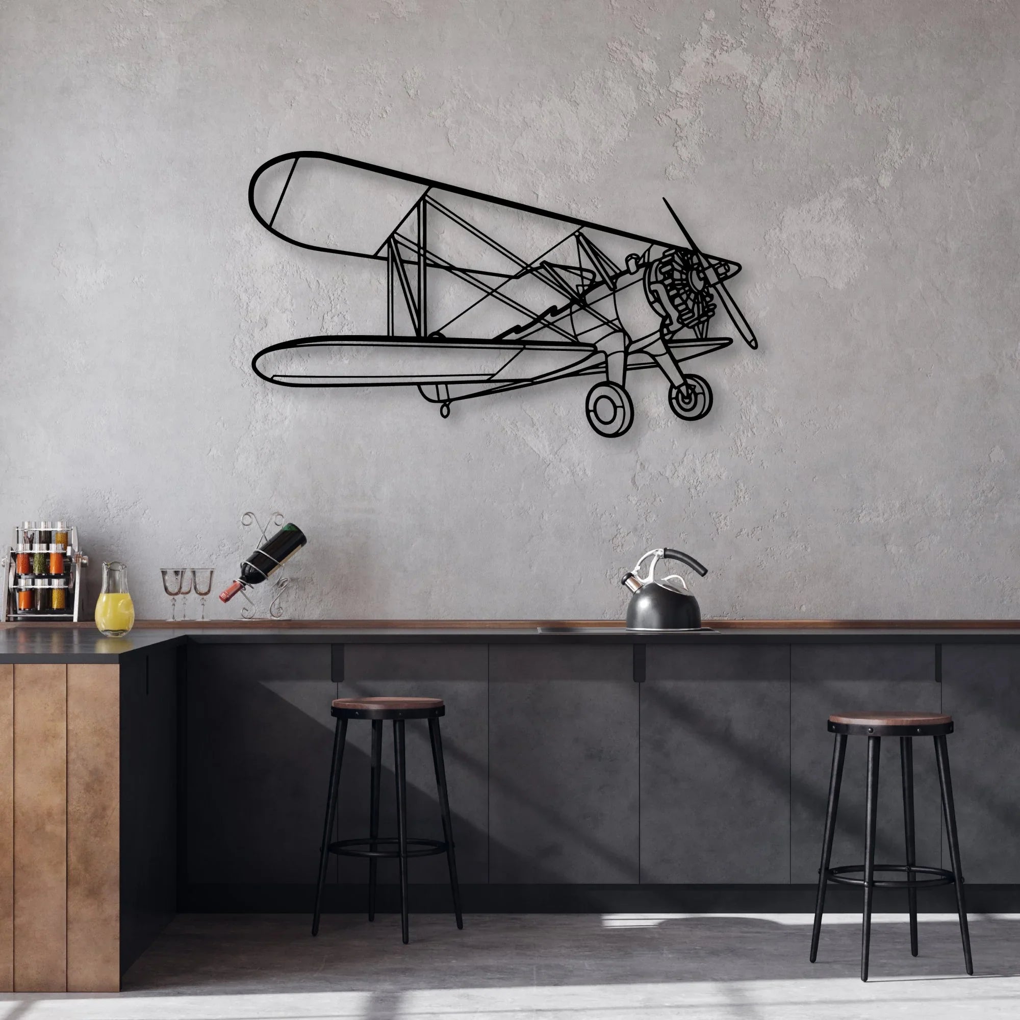 B25J 2 Classic Aircraft Silhouette Metal Wall Art - Aviation Hangar Decor